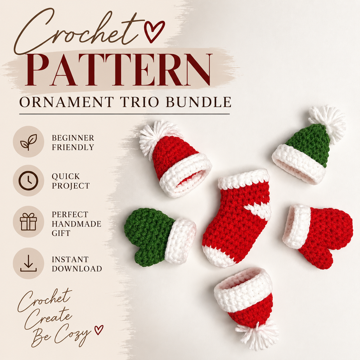 Christmas Ornament Trio Bundle Pattern