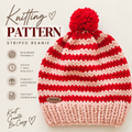 Rolling Stripes Beanie Pattern - Beginner-Friendly Knitting Pattern