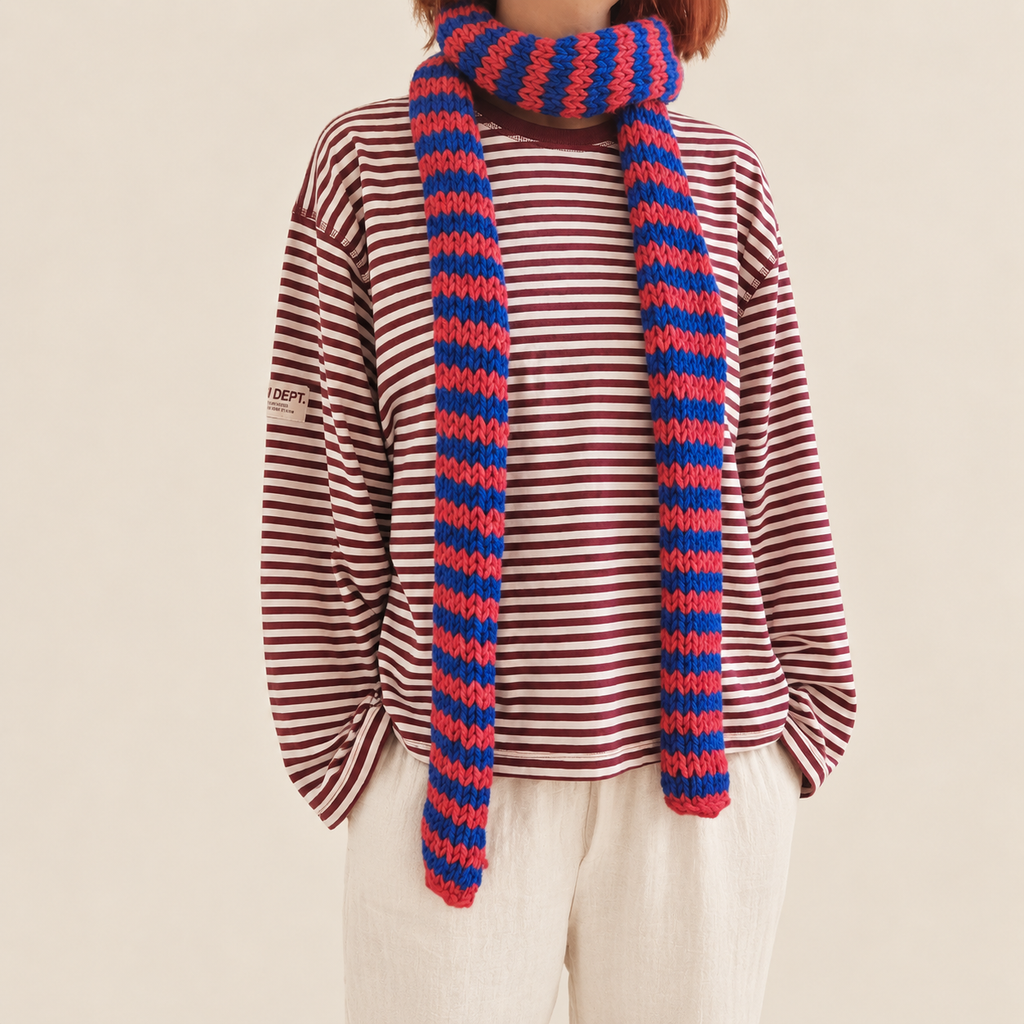 Rolling Stripes Beanie & Scarf Pattern