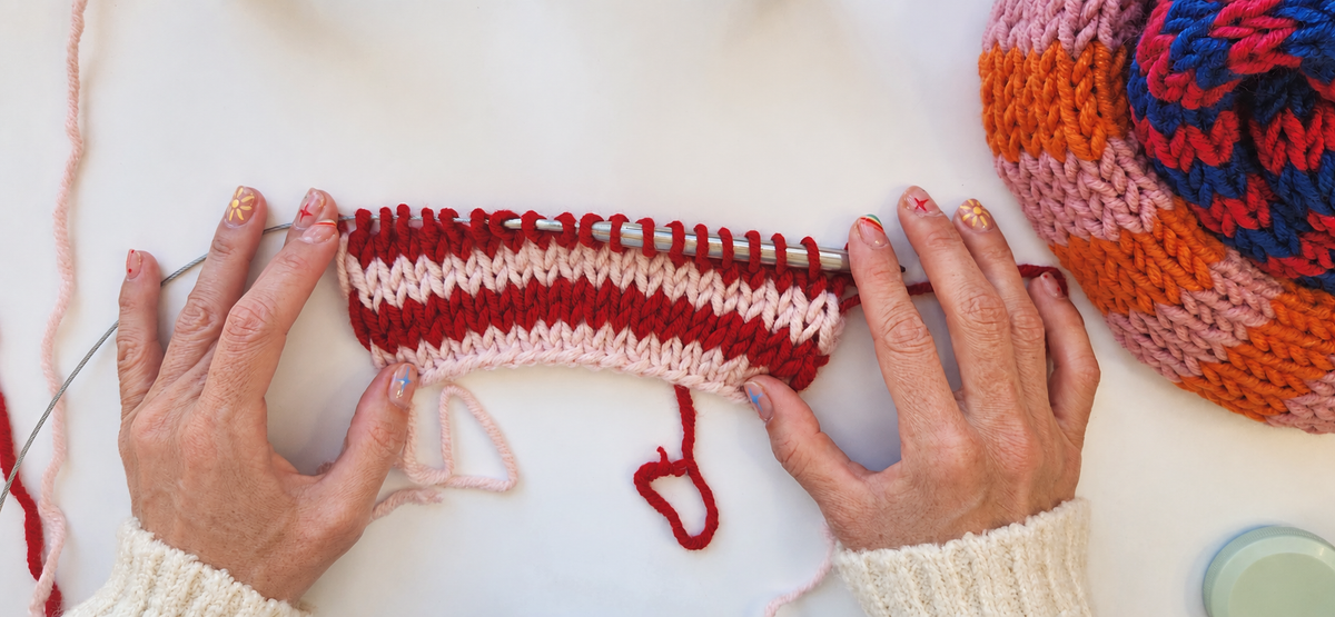 Rolling Stripes Beanie & Scarf Pattern